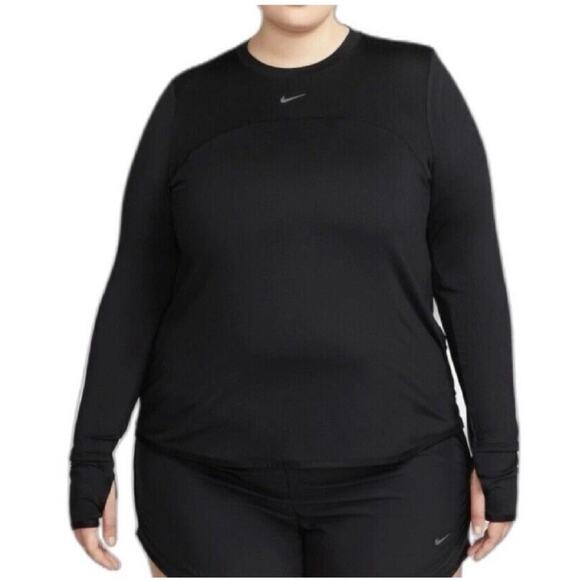 Nike Dri-FIT Swift Element UV Women's Crew-Neck Running Top BLACK SIZE 2X - Picture 1 of 5